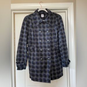 Cabi charcoal & Blue Car Coat